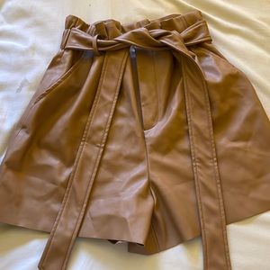 Zara Faux Leather Shorts
